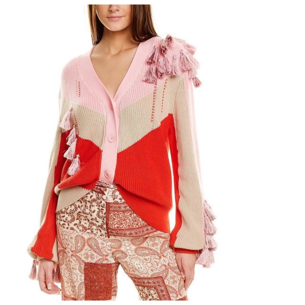 Eva Franco Rosewood Tassel Cardigan Size 😍